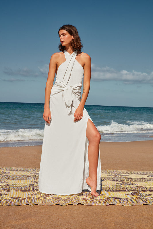 WHITE MANOS BEACH DRESS