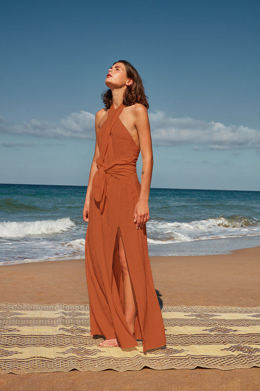 TERRACOTTA MANOS BEACH DRESS