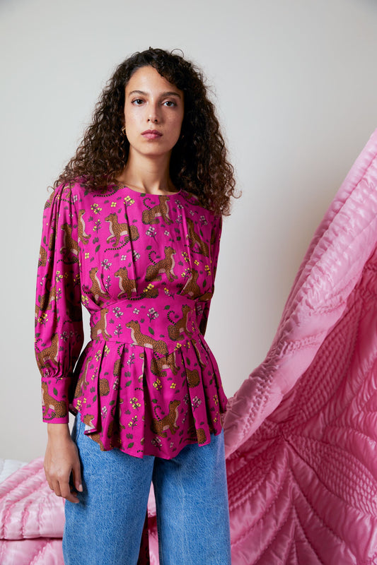 PİLELİ OMUZLU AGRA BLUZ / PİLELİ OMUZLU AGRA BLUZ